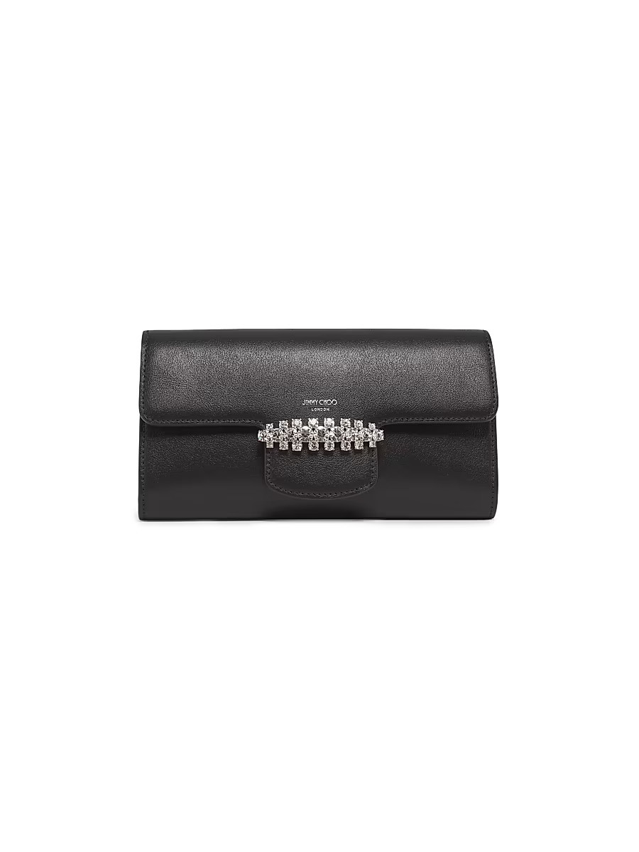Women's Bing Leather Chain Wallet - Black Silver | Saks Fifth Avenue