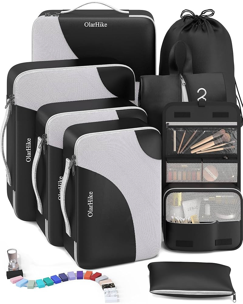 OlarHike 8 Set Packing Cubes for Travel, 4 Various Sizes(Extra Large,Large,Medium,Small), Luggage... | Amazon (US)