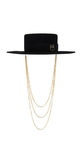 Ruslan Baginskiy Monogram-embellished Canotier Hat in Black. - size M (also in L, XS) | Revolve Clothing (Global)