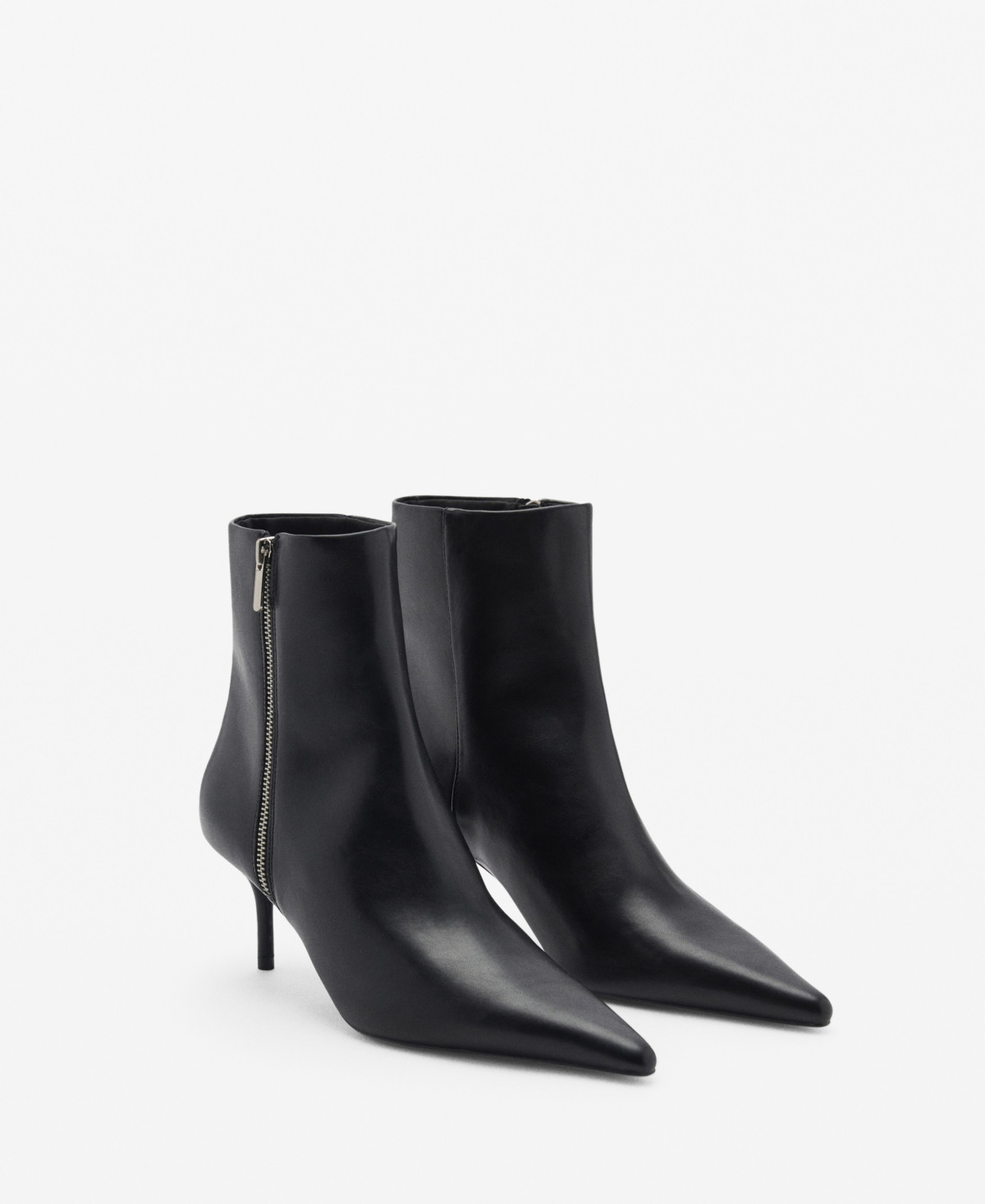 Mango Women's Zipper Detail Pointed Boots - Black | Macy's