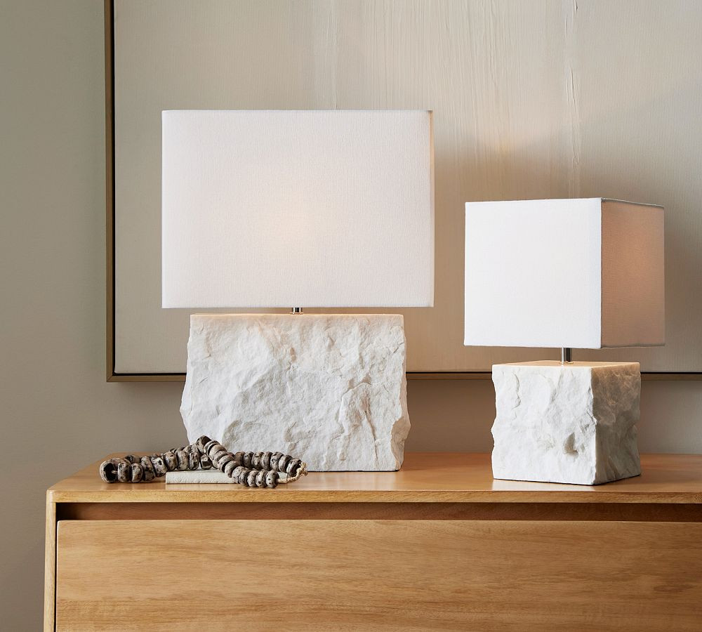 Amara Chiseled Marble Table Lamp | Pottery Barn (US)