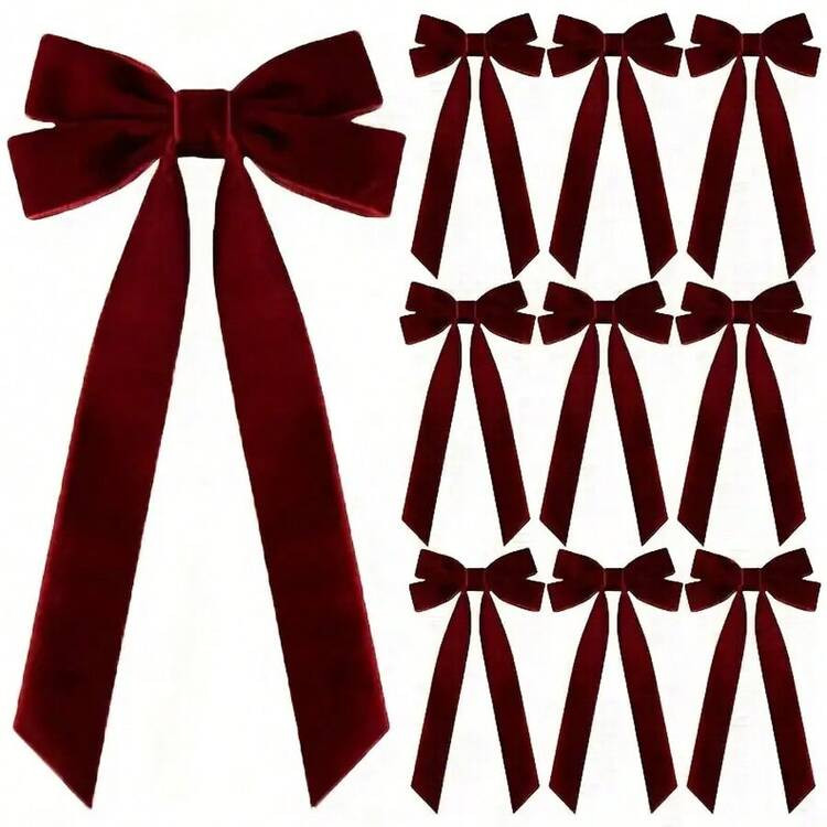 Burgundy Mini Bows  | SHEIN