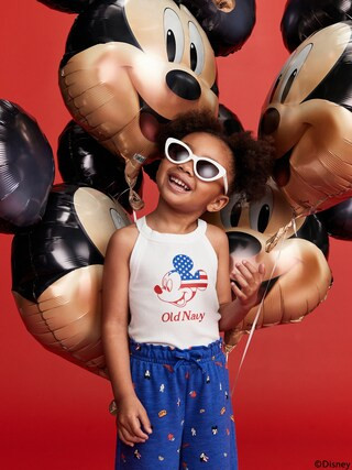 Old Navy x Disney© Mickey Mouse Flag Logo-Graphic Halter Tank Top for Toddler Girls | Old Navy (US)