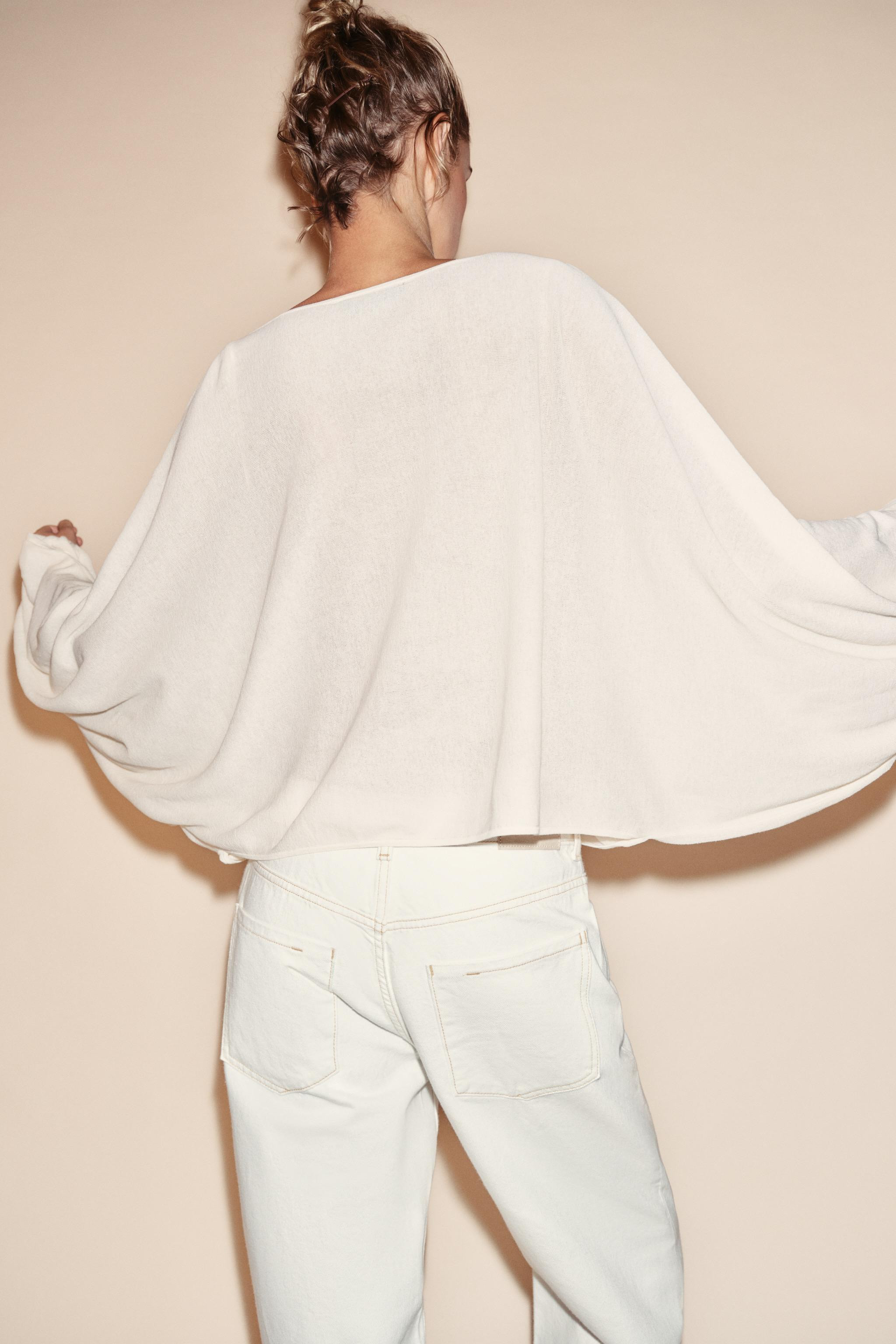 Boat neck jumper with long sleeves, cuffed hems and dropped shoulders. | Zara UK