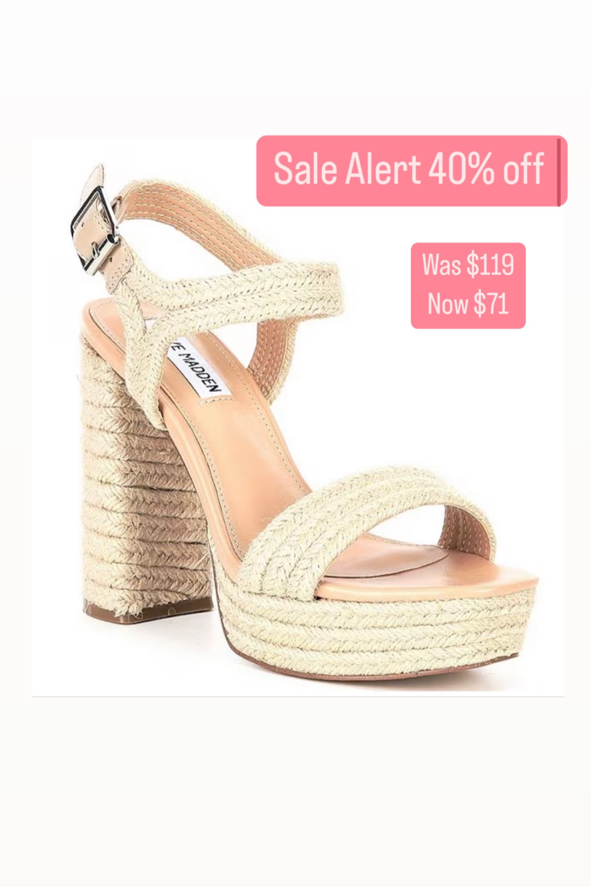 Sale alert 
Platform wedges
Wedges
Espadrilles 
Summer shoes
Spring shoes 
Summer sandals 
Steve Madden sandals on sale 
Summer shoes sale
Spring shoes sale
Travel outfit 

#LTKunder100 #LTKxNSale #LTKshoecrush