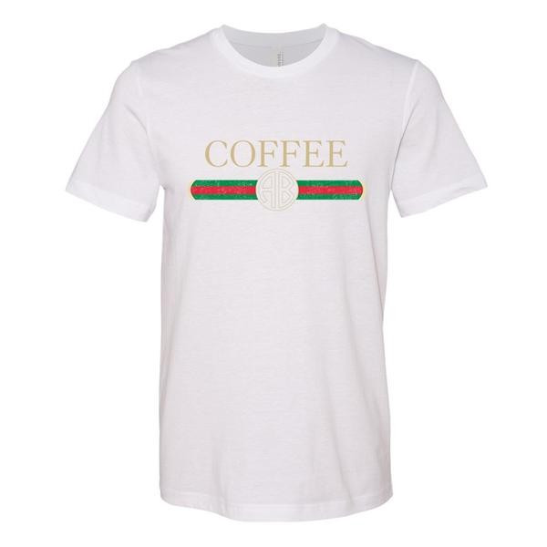 Monogrammed 'Coffee Designer Dupe' Premium T-Shirt | United Monograms