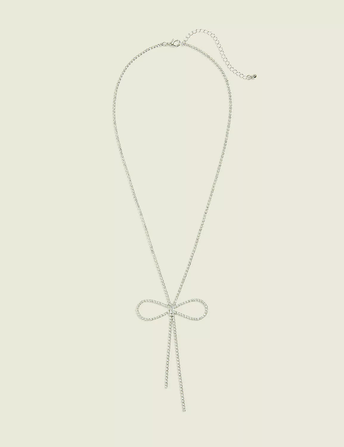 Silver Pave Bow Necklace | LaneBryant | Lane Bryant (US)