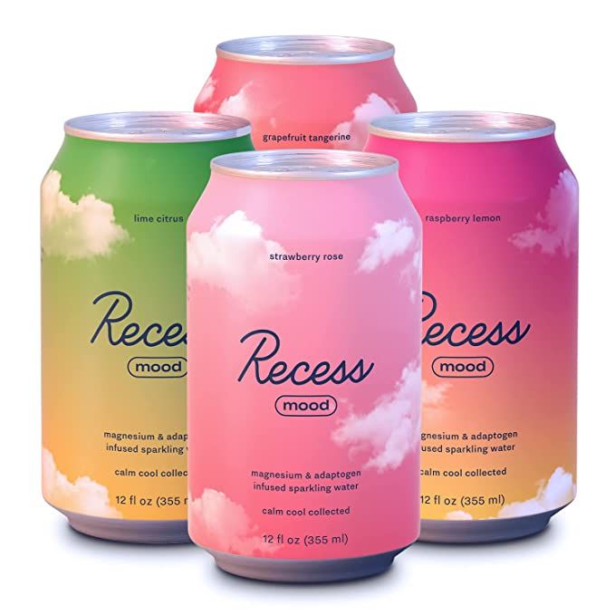 Recess Mood Magnesium Supplement Drink Calming Beverage, 12 Ounce, Pack of 12 (Variety Pack, 12 P... | Amazon (US)