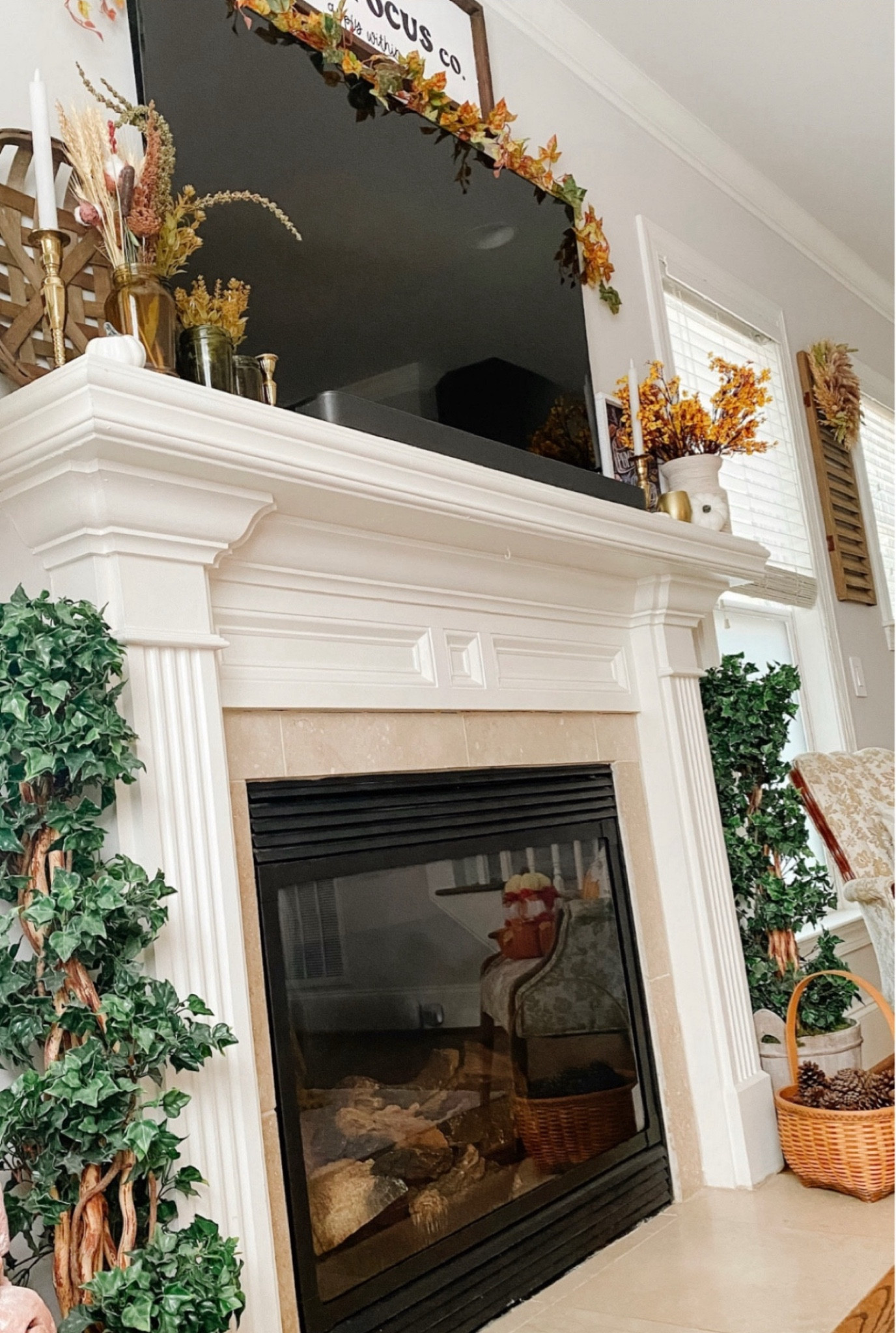Fall mantel styling inspo! Add some greenery and autumn leaves to bring a warm and cozy vibe to your living room! #falldecor #amazonfinds #livingroomdecor #mantledecor #walmartfinds #halloweendecor

#LTKFindsUnder100 #LTKHalloween #LTKHome