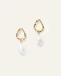 Freshwater Cultured Pearl Sculptural Drop Earrings | Quince