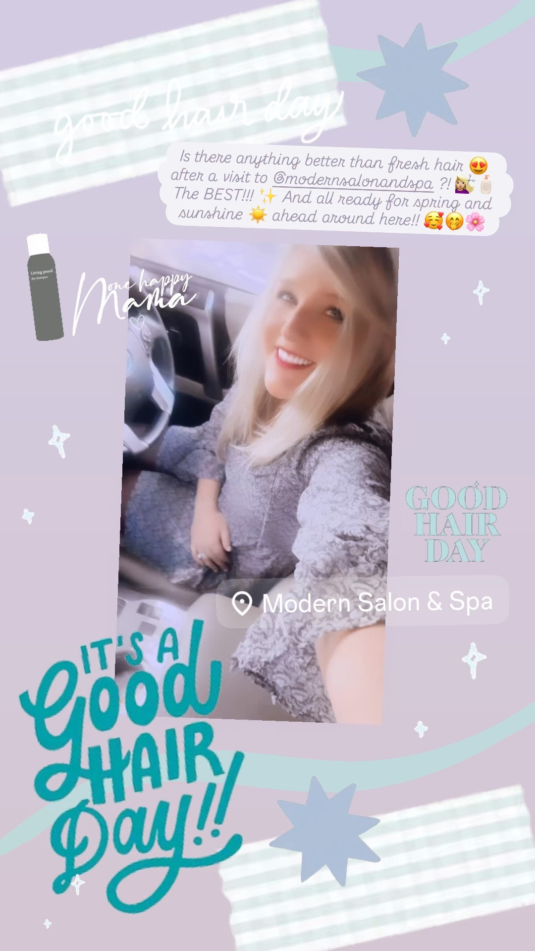 Is there anything better than fresh hair 😍 after a visit to @modernsalonandspa ?! 💇🏼‍♀️🧴 The BEST!!! ✨ And all ready for spring and sunshine ☀️ ahead around here!! 🥰🤭🌸