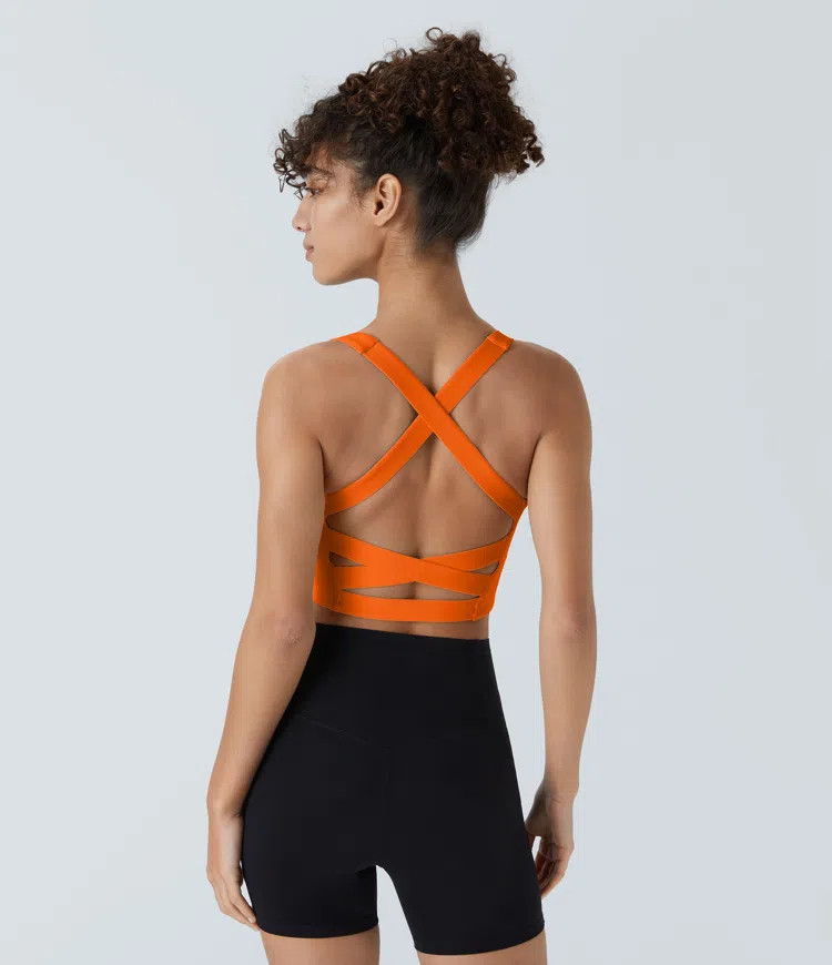Women’s Softlyzero™ Airy Square Neck Backless Crisscross Cropped Cool Touch Yoga Tank Top-UPF... | HALARA