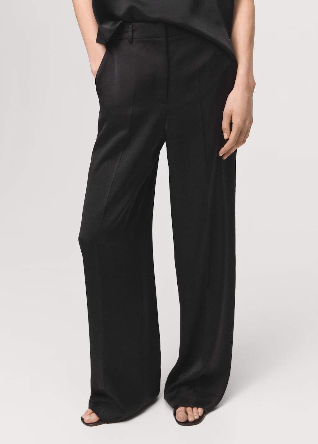 Satin straight-fit pants | Mango (US/MX/AU)