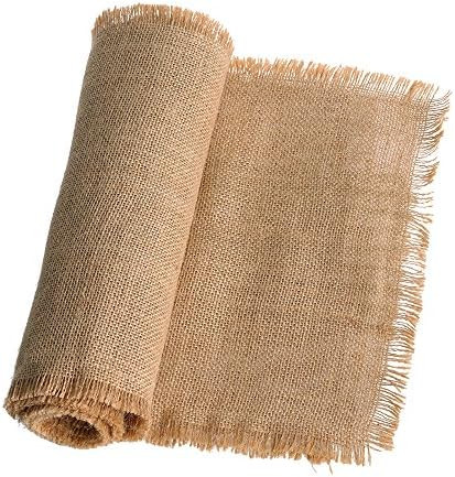 Ling's moment 14" x 72" Fringe Natural Jute Burlap Table Runner for Rustic Country Wedding Party ... | Amazon (US)