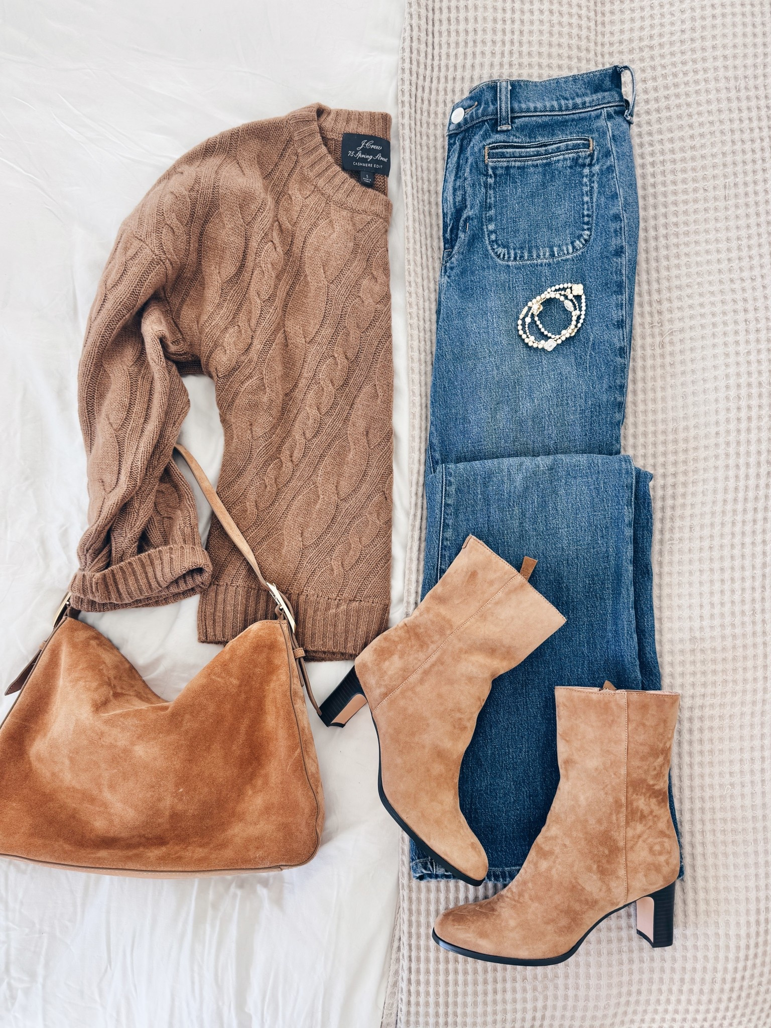 Cashmere sweater fall outfit. Linking a save sweater too. Size down in the waist of the jeans. They stretch  bit with wear. They’re super flatting.  

#LTKShoeCrush #LTKSaleAlert #LTKGiftGuide