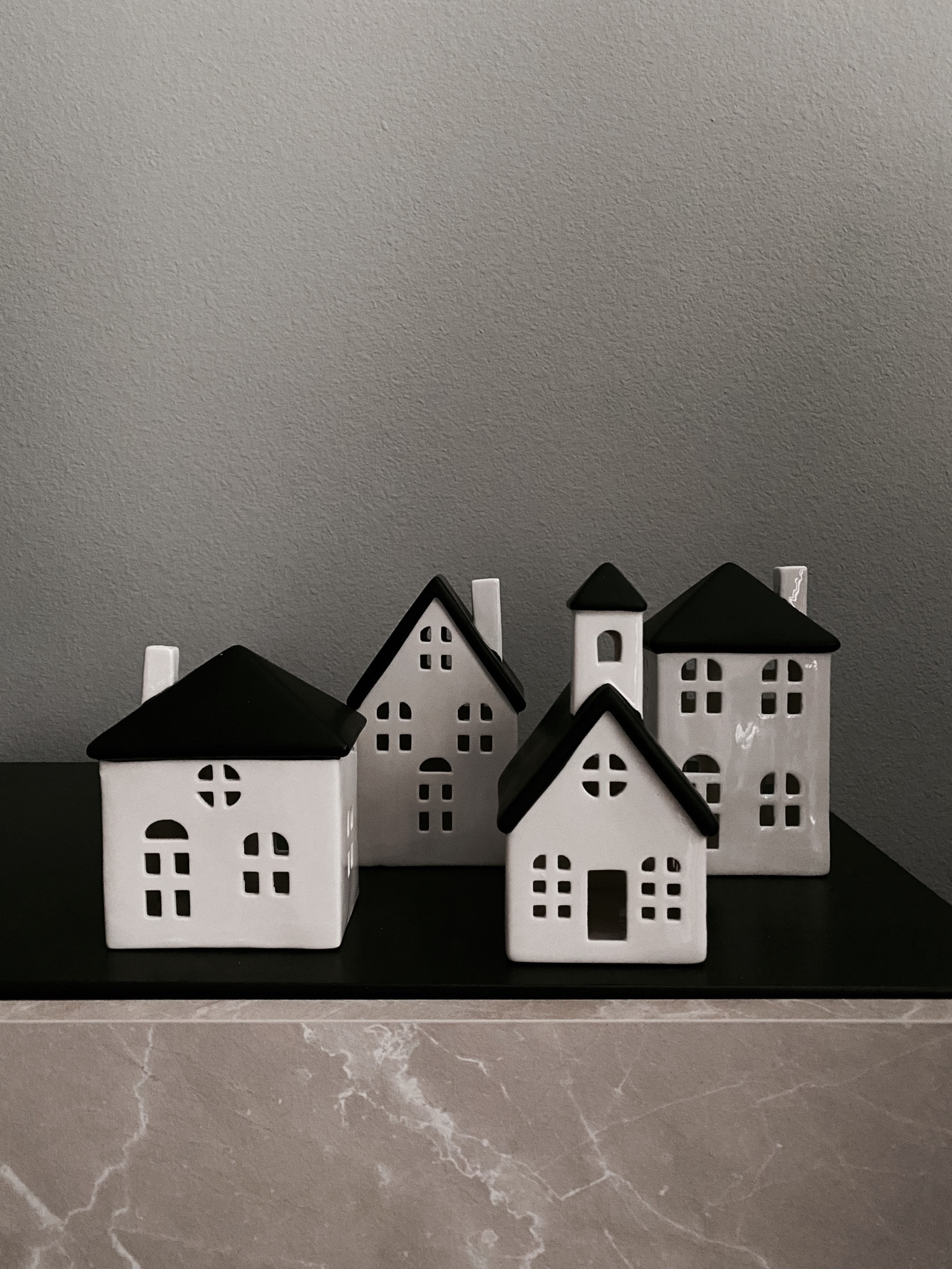 Setting up my modern Christmas village! These black and white ceramic houses I have are not battery-operated, but I’m linking ones that are, other colors and options!

#LTKhome #LTKHoliday #LTKunder100