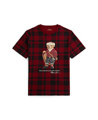 Boys' 8-20 Polo Bear Plaid Cotton Tee | Macy's