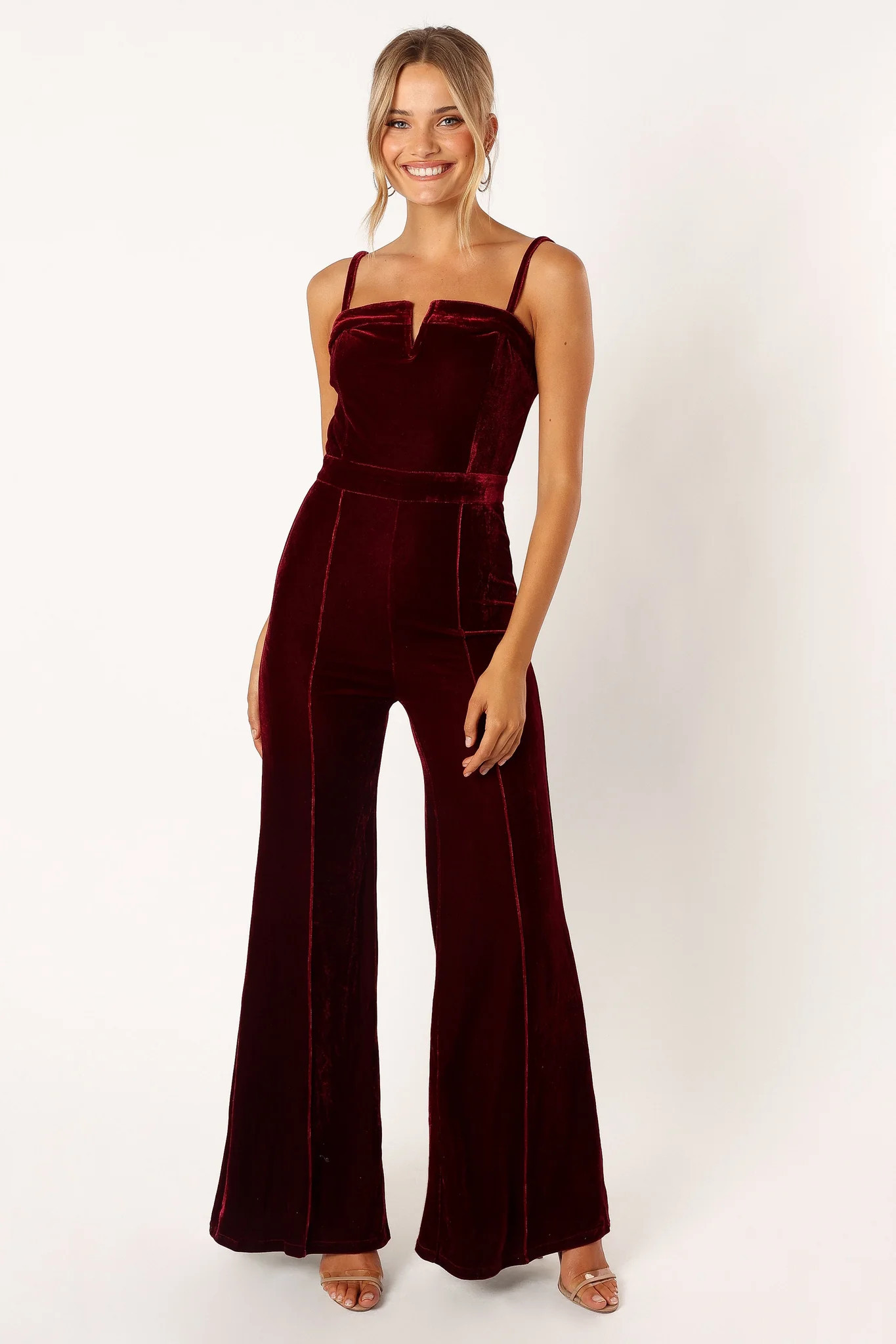 Lexie Velvet Jumpsuit - Burgundy | Petal & Pup (US)