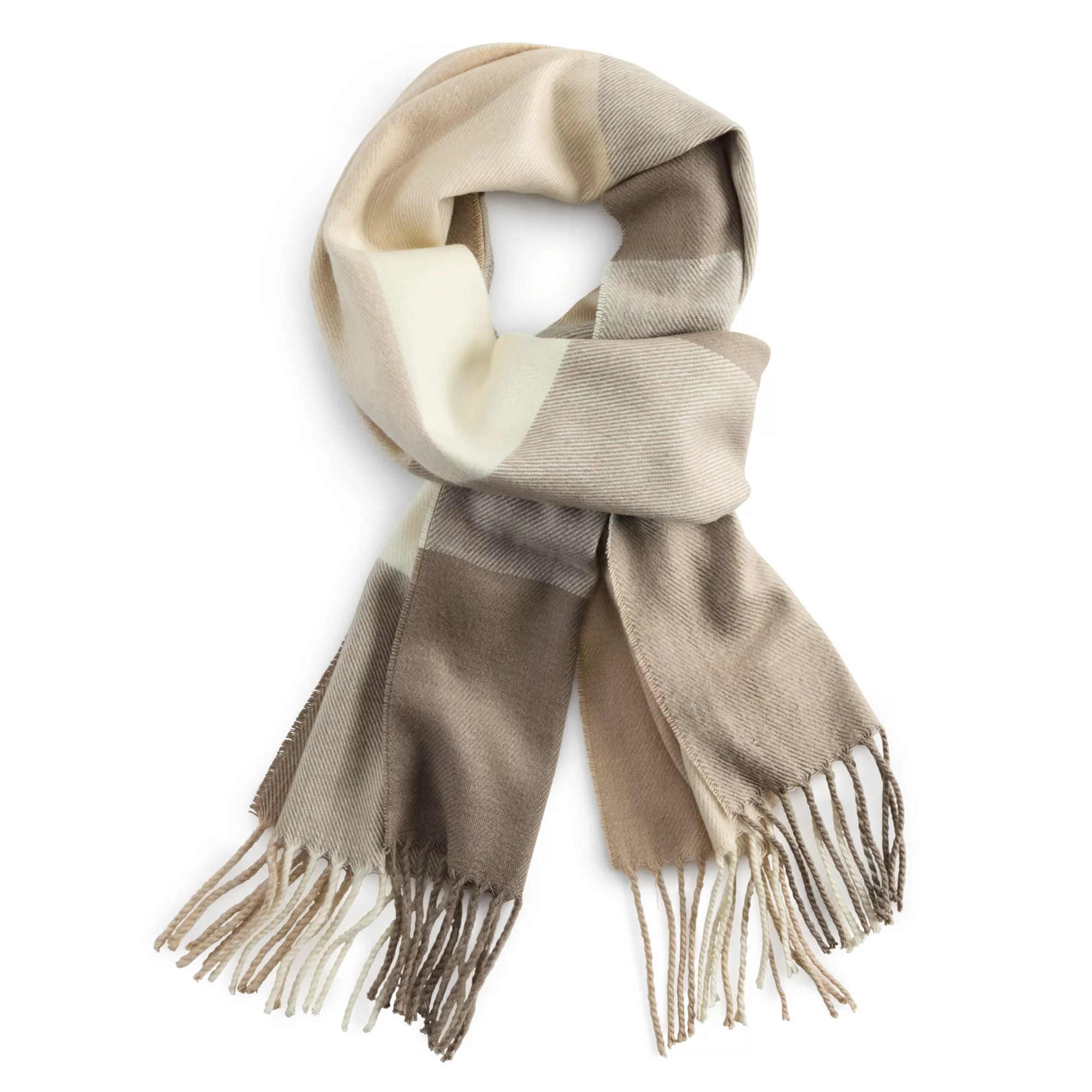Women's Softer Than Cashmere Taupe Classic Plaid Scarf | Kohl's