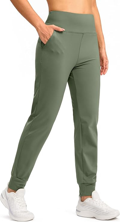 SANTINY Women's Fleece Lined Joggers Water Resistant High Waisted Thermal Sweatpants Winter Pants... | Amazon (US)