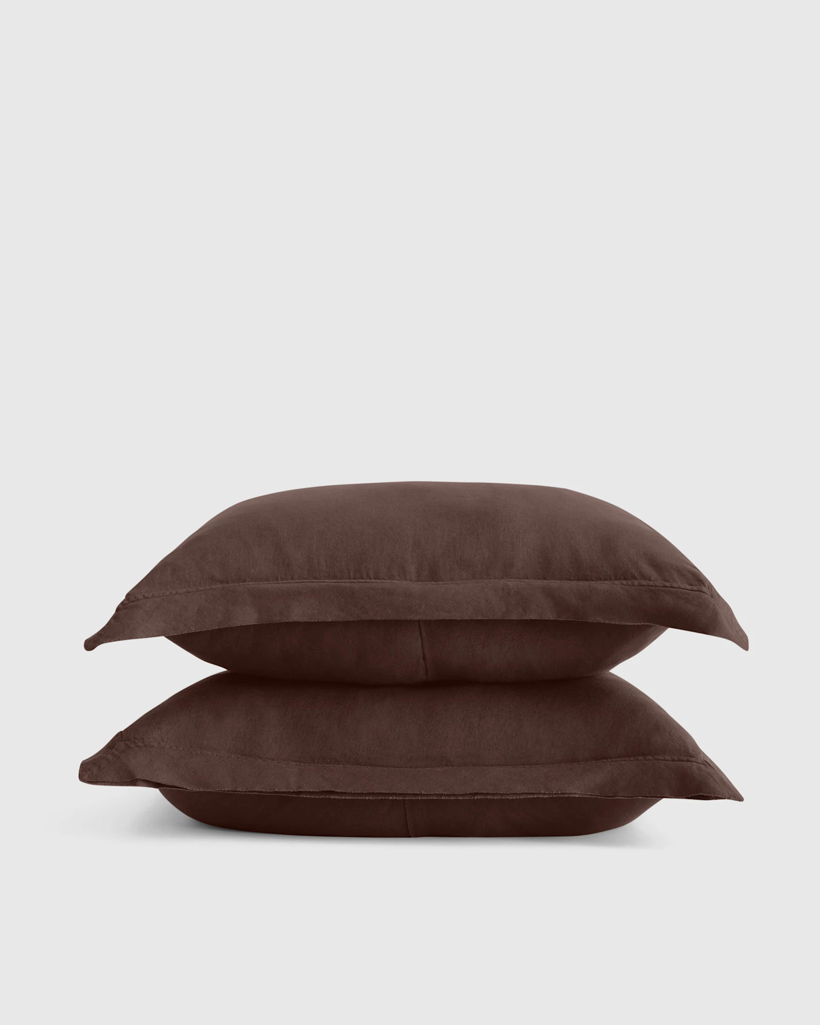 Quince | European Linen Double Flange Sham Set in Terracotta, Size Standard | Quince