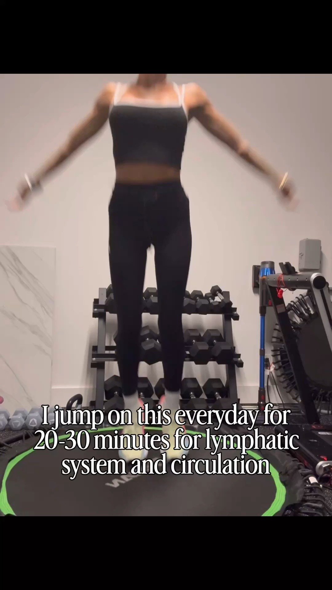 I jump on this rebounder trampoline everyday for years and it’s so good for lymphatic system and circulation