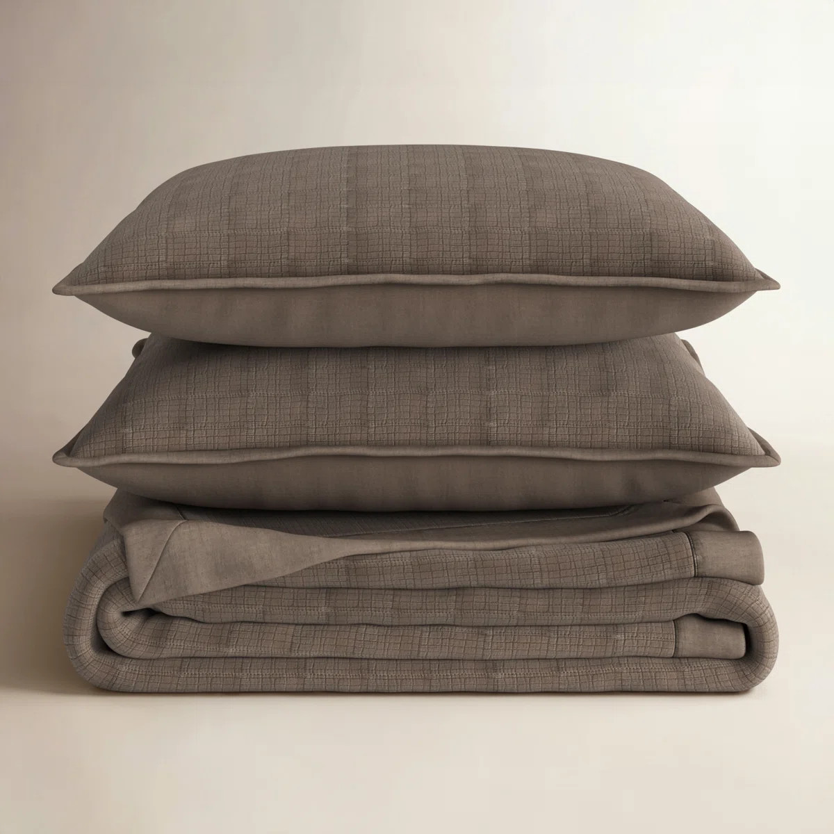 EverGrace Stonewashed Crinkle Cotton Box Stitch Quilt Set & Reviews | Birch Lane | Birch Lane