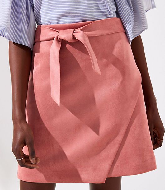 LOFT Tall Faux Suede Wrap Skirt | LOFT