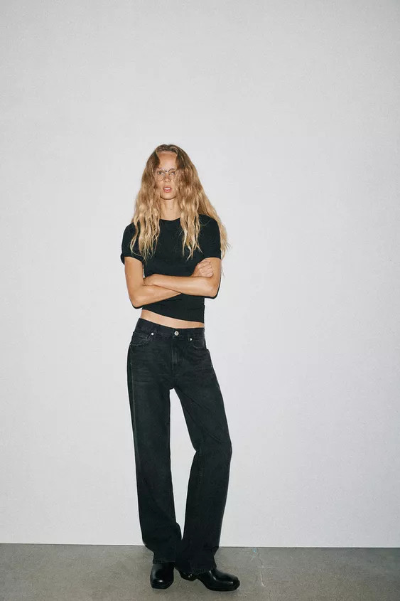 TRF LOW RISE STRAIGHT LEG JEANS | Zara Canada