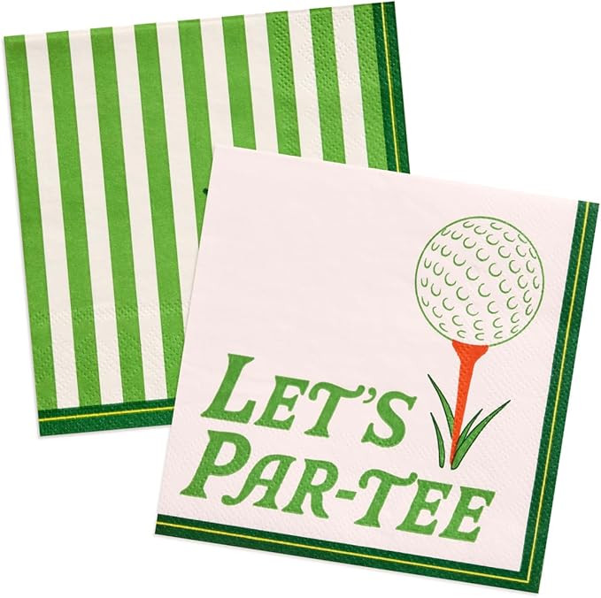 xo, Fetti Golf Napkins - 24 Paper Napkins | Golf Party, Birthday, Tee Time, Country Club, Green S... | Amazon (US)