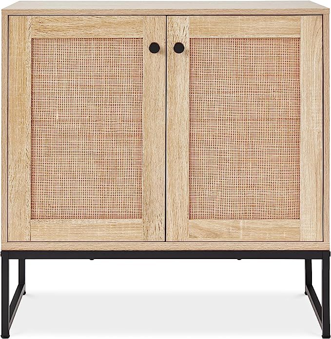 Best Choice Products 2-Door Rattan Storage Cabinet, Accent Furniture, Multifunctional Cupboard fo... | Amazon (US)