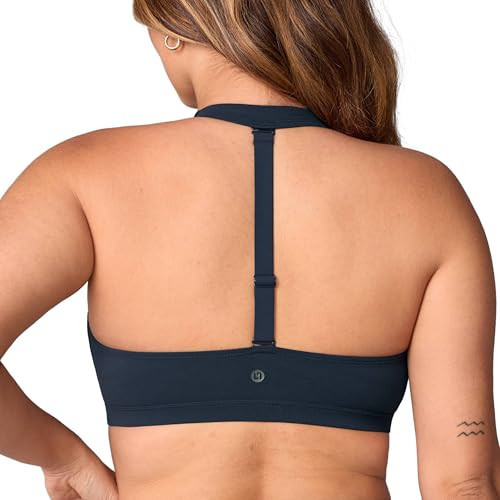 UNISSU Hugcurve Detachable Halter Sports Bra Racerback for Women Padded Square Neck Open Back Yoga Workout Top Twilight Blue Medium | Amazon (US)