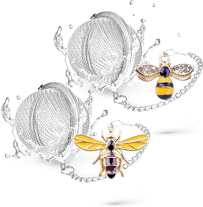 TeaSanavie Infusores de Bola de Té Hechos a Mano - 2 piezas, Coladores de Abeja de Miel con Colg... | Amazon (US)