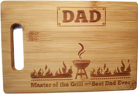 Laser Engraved Cutting Board Master of the Grill and Best Dad Ever Father's Day Gifts Birthday Gi... | Amazon (US)