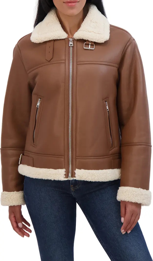 Sebby Faux Shearling Trim Aviator Jacket | Nordstromrack | Nordstrom Rack