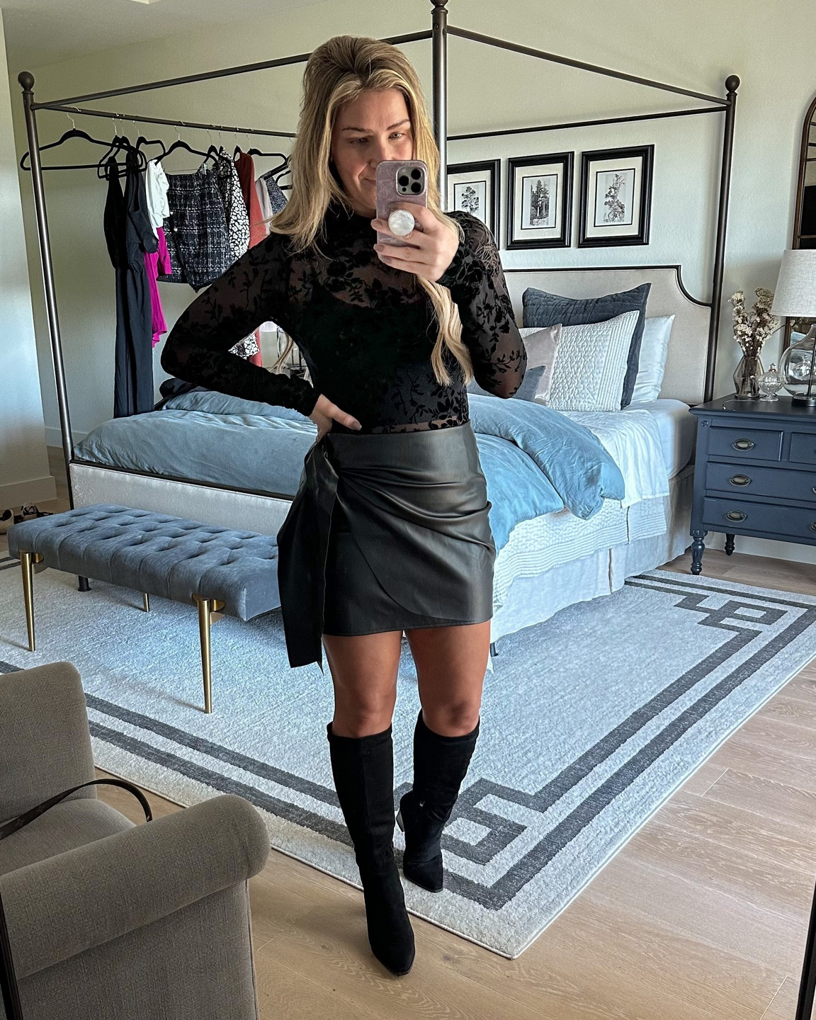 This floral mesh bodysuit from Amazon is amazing!! So cute for a date night or girls night out look!

knee high suede boots, faux leather mini skirt

#LTKfindsunder50 #LTKsalealert #LTKstyletip