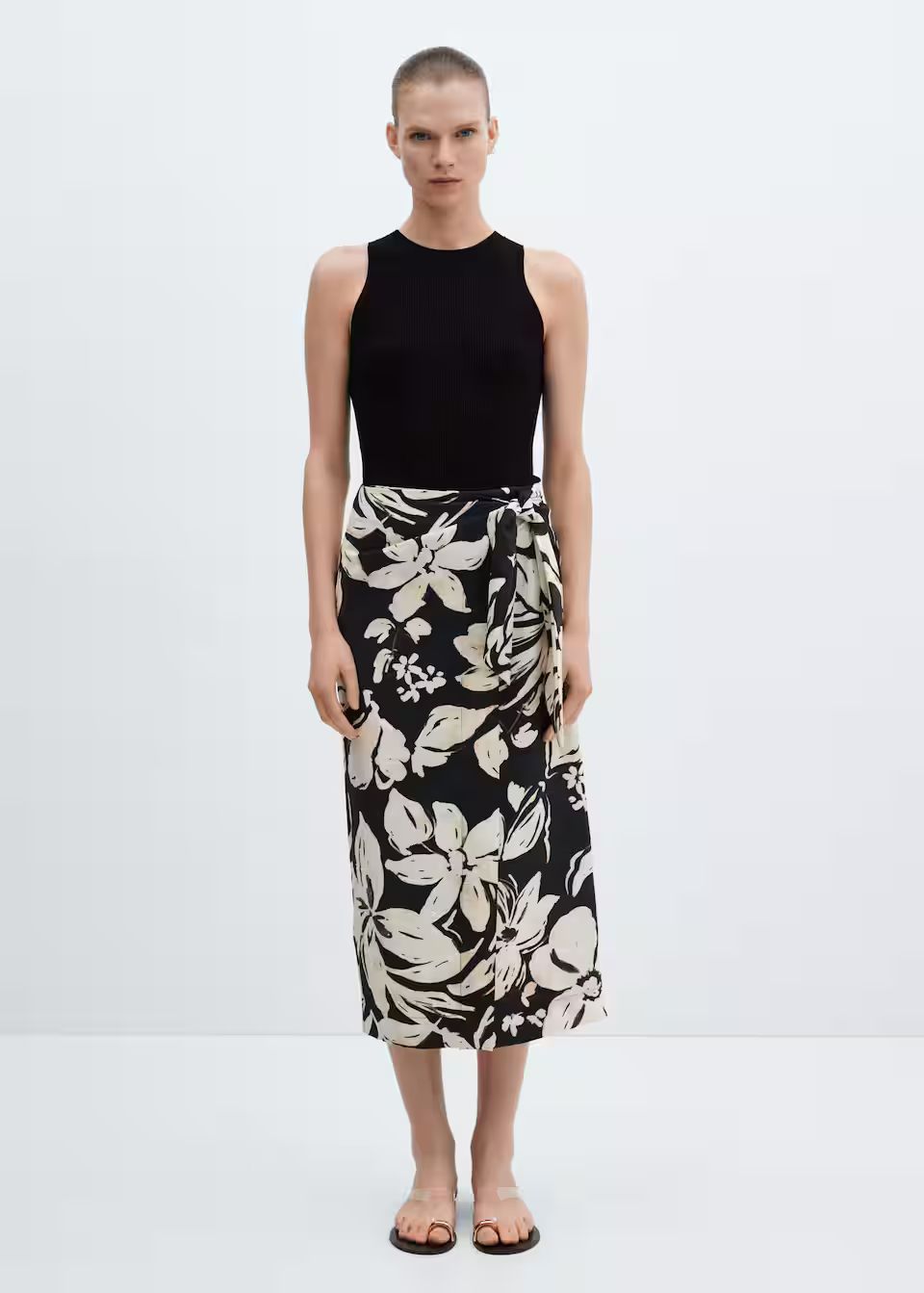 Floral-print wrap skirt -  Women | Mango USA | MANGO (US)