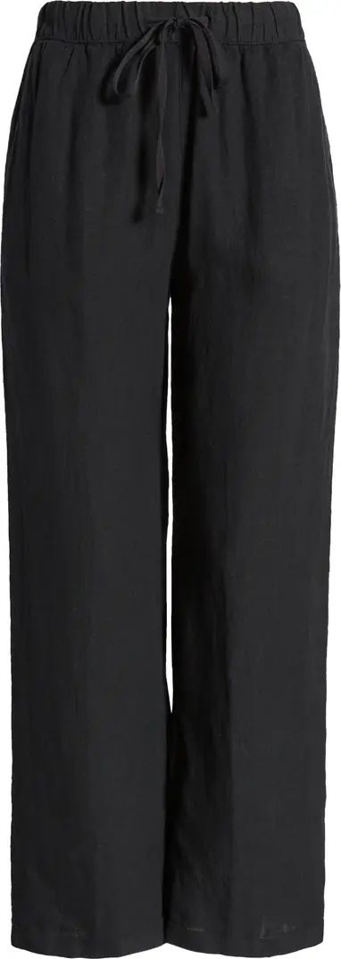 Caslon® Drawstring Wide Leg Linen Pants | Nordstrom | Nordstrom