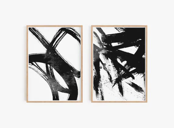 Read the full title
    Set of 2 black prints, Set of 2 prints, Set of 2 Wall Art, Set of 2 Abstr... | Etsy (US)