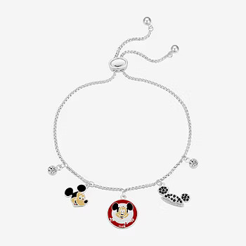 Disney Classics 100 Celebration Cubic Zirconia Pure Silver Over Brass 8 Inch Box Mickey Mouse Bol... | JCPenney