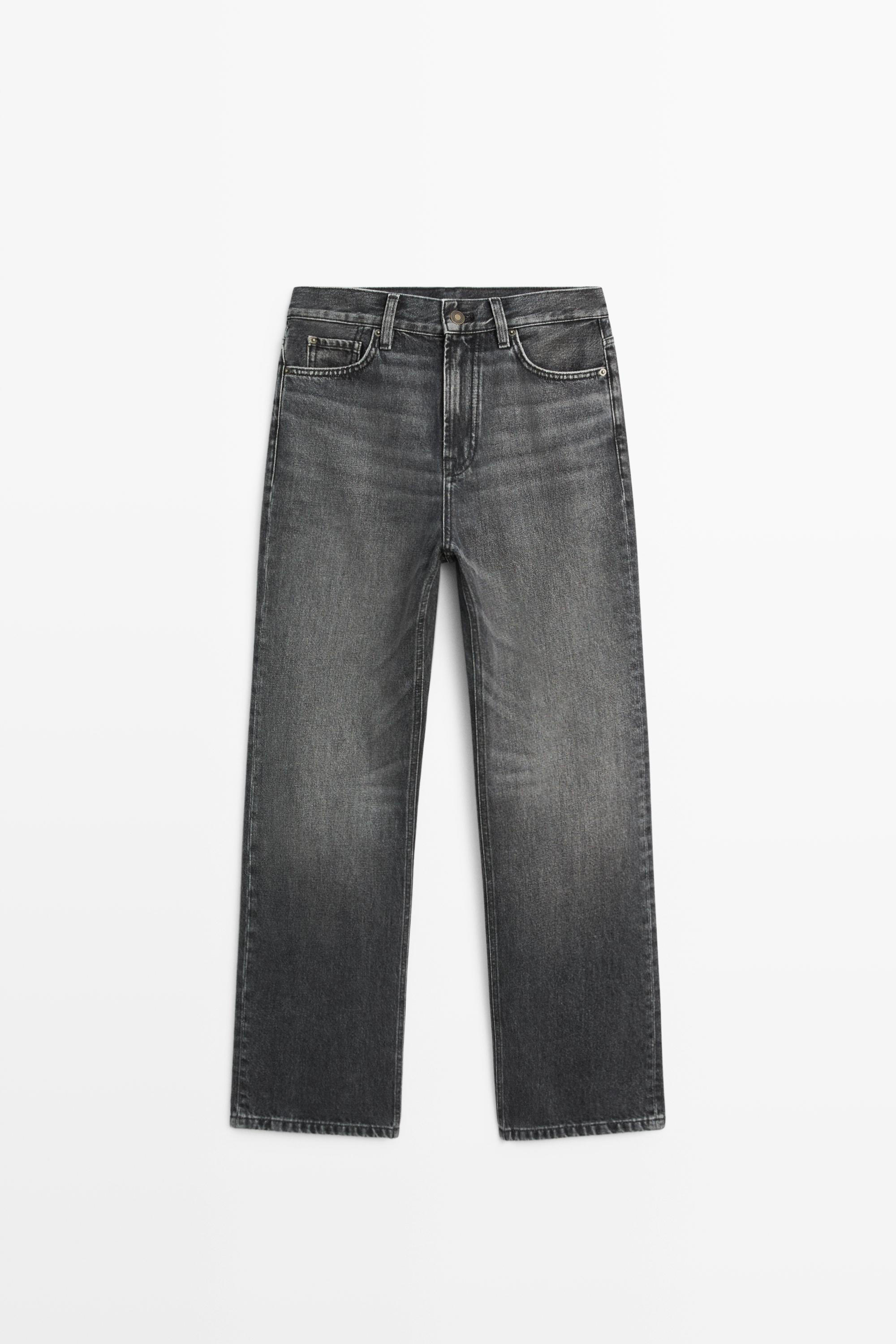 High-waist straight-leg jeans | Massimo Dutti US