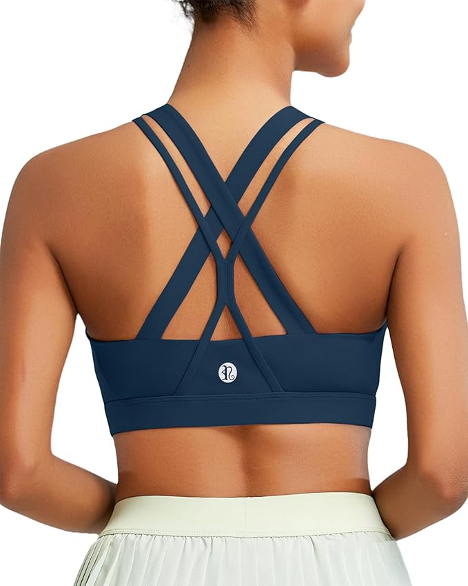 RUNNING GIRL Sports Bra for Women, Medium-High Support Criss-Cross Back Strappy Padded Sports Bra... | Amazon (US)