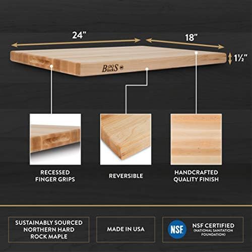 John Boos Block R02 Maple Wood Edge Grain Reversible Cutting Board, 24 Inches x 18 Inches x 1.5 I... | Amazon (US)