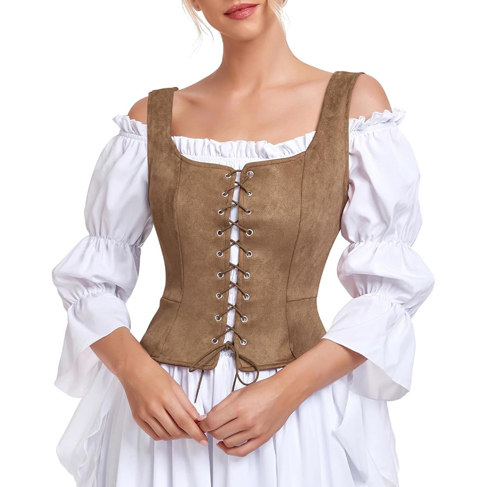 Century Star Renaissance Corset Costume Women Pirate Medieval Viking Floral Top Ren Faire Vest Vi... | Amazon (US)