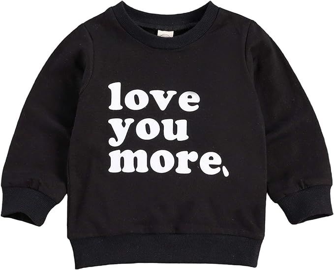 Toddler Baby Boy Girl Crewneck Sweatshirt Top,Infant Love You More Shirt,Unisex Baby Valentine 's... | Amazon (US)