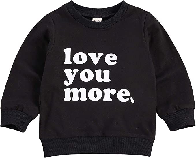 Infant Toddler Baby Girl Boy Sweatshirt Pullover Top Love You More Letter Printed Lo... | Amazon (US)