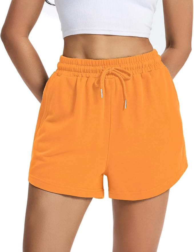Women's Sweat Shorts Comfy Lounge Running Shorts Gym Summer Casual High Waisted Athletic Shorts w... | Amazon (US)