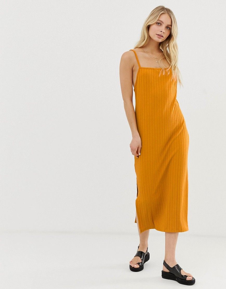 Bershka ribbed dress - Red | ASOS US