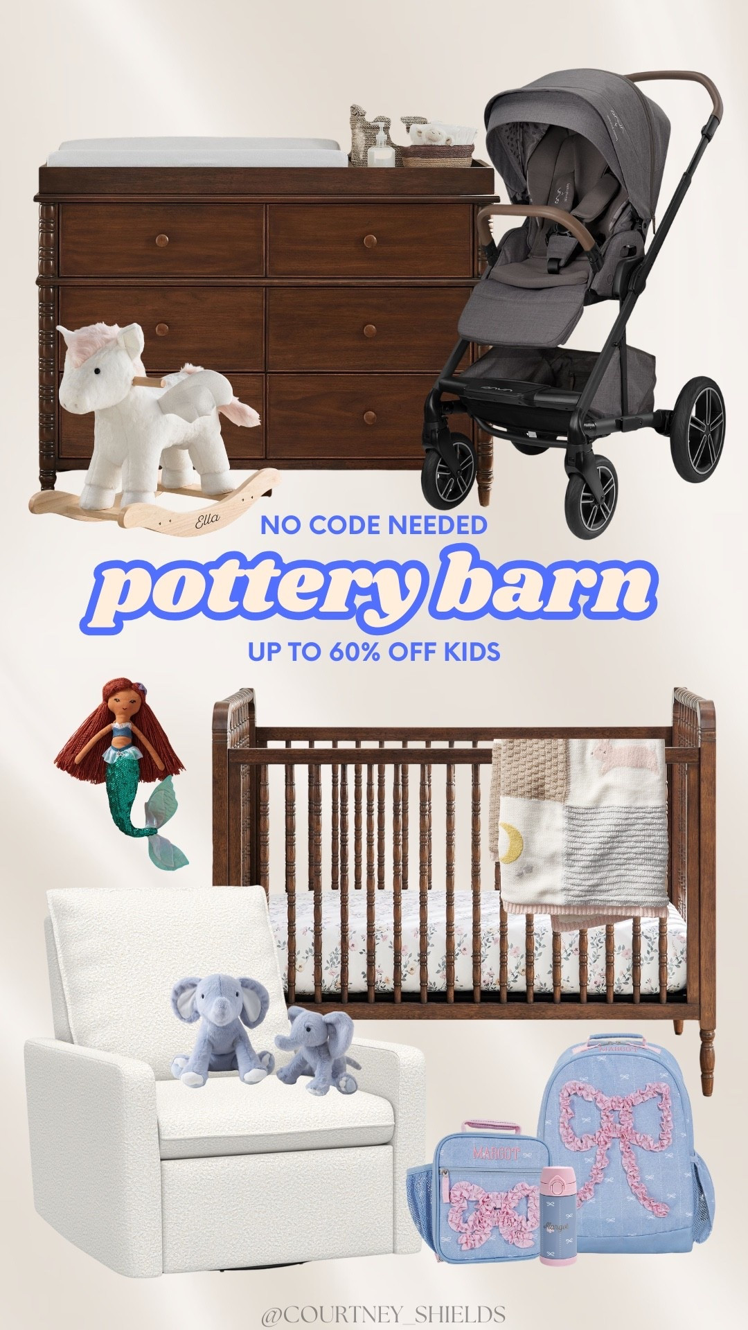 Ok SO CUTE! From nursery to strollers to fun summer yard toys, so much on sale at pottery barn.