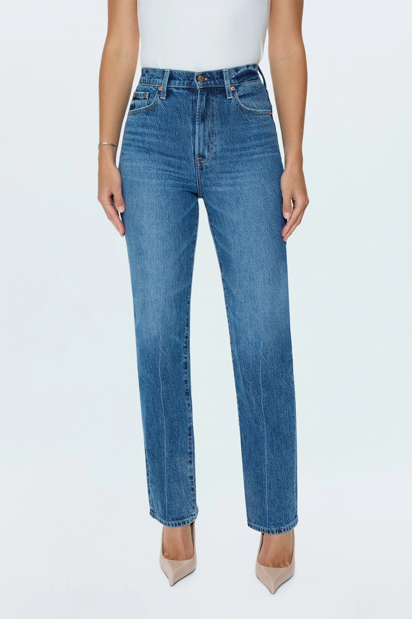 Cassie Super High Rise Straight Jean - Palladium | Pistola Denim